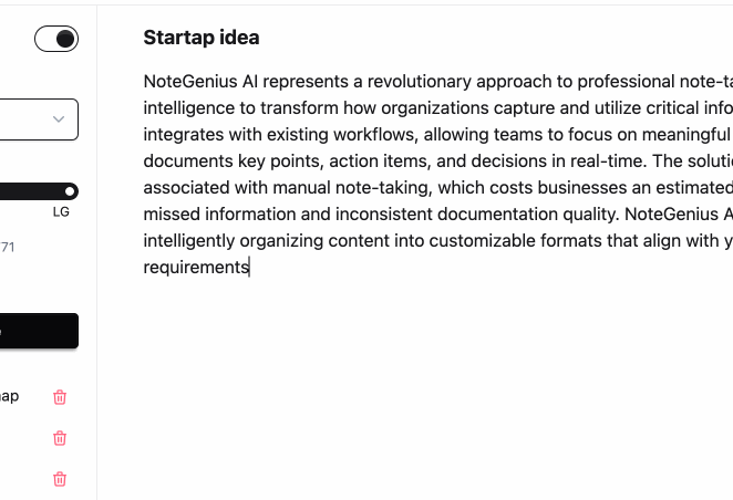 Demonstration of NotesPilot AI completing a sentence