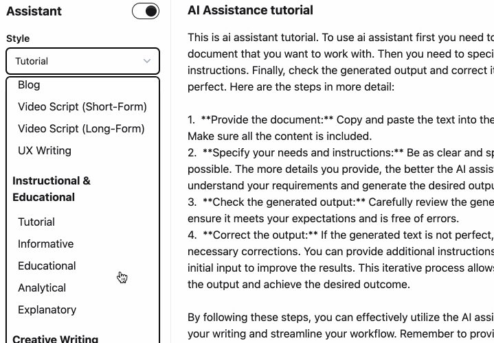 Demonstration of NotesPilot AI completing a sentence